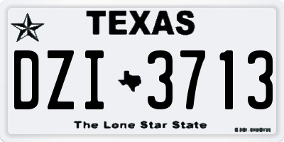 TX license plate DZI3713