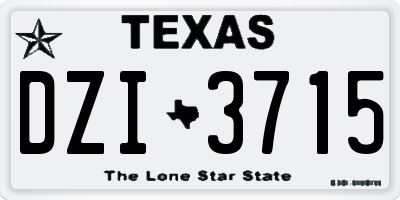 TX license plate DZI3715