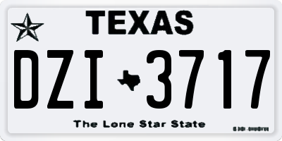 TX license plate DZI3717