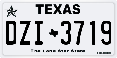 TX license plate DZI3719