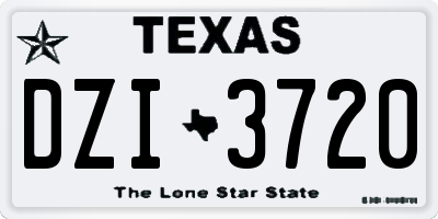 TX license plate DZI3720