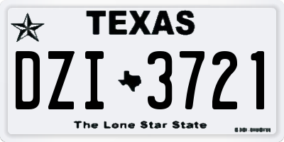 TX license plate DZI3721