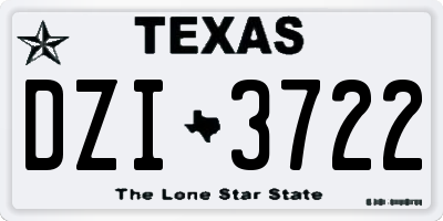 TX license plate DZI3722
