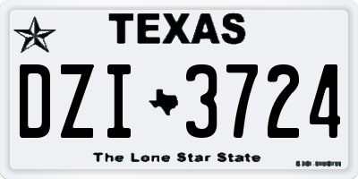 TX license plate DZI3724