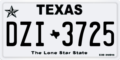 TX license plate DZI3725