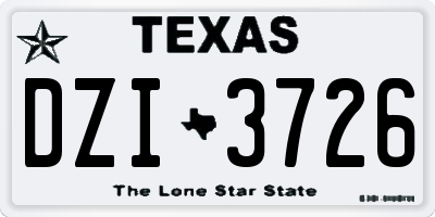 TX license plate DZI3726
