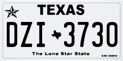 TX license plate DZI3730