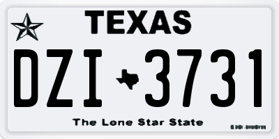 TX license plate DZI3731
