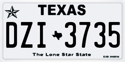 TX license plate DZI3735