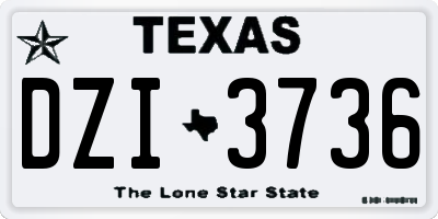 TX license plate DZI3736
