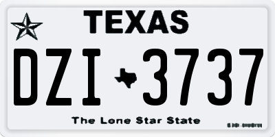 TX license plate DZI3737