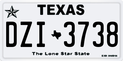 TX license plate DZI3738
