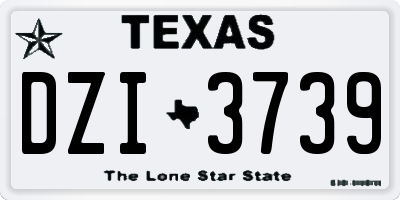 TX license plate DZI3739