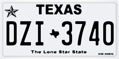 TX license plate DZI3740