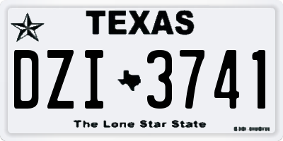 TX license plate DZI3741