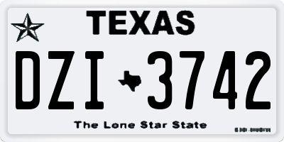 TX license plate DZI3742