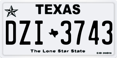 TX license plate DZI3743