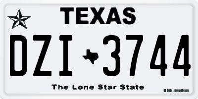 TX license plate DZI3744