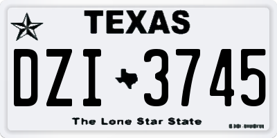 TX license plate DZI3745
