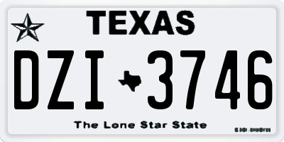 TX license plate DZI3746