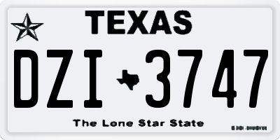 TX license plate DZI3747