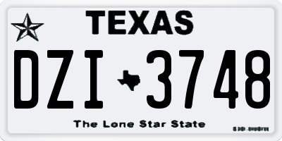 TX license plate DZI3748