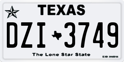 TX license plate DZI3749