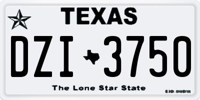 TX license plate DZI3750