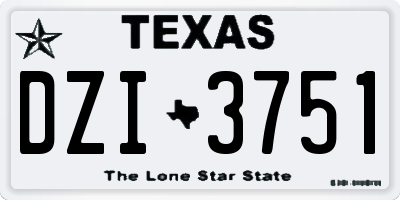 TX license plate DZI3751