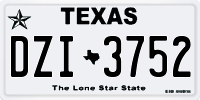 TX license plate DZI3752