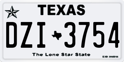 TX license plate DZI3754