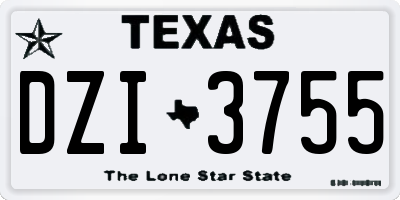 TX license plate DZI3755