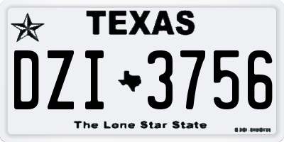 TX license plate DZI3756
