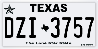 TX license plate DZI3757