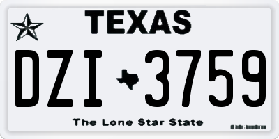 TX license plate DZI3759