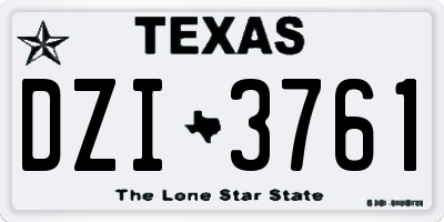 TX license plate DZI3761
