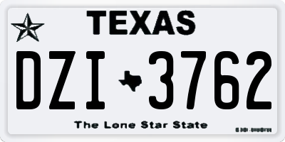 TX license plate DZI3762