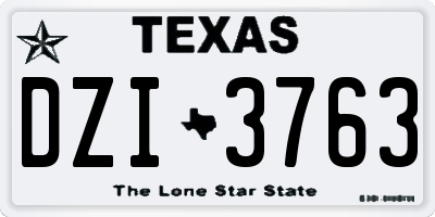 TX license plate DZI3763