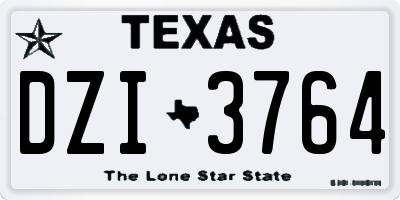 TX license plate DZI3764