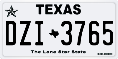 TX license plate DZI3765