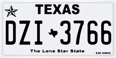 TX license plate DZI3766