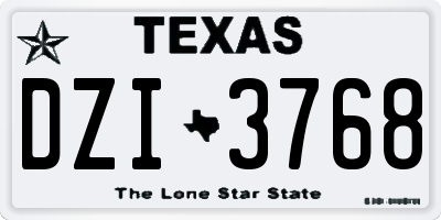 TX license plate DZI3768