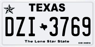 TX license plate DZI3769