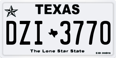TX license plate DZI3770