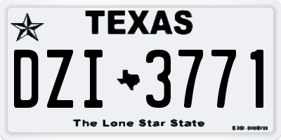 TX license plate DZI3771