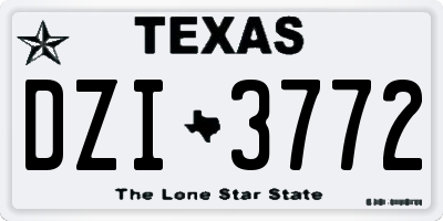 TX license plate DZI3772