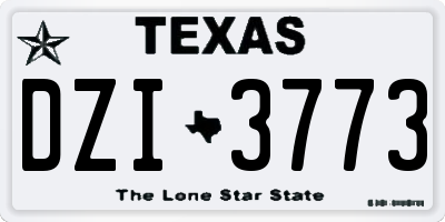 TX license plate DZI3773