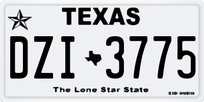 TX license plate DZI3775