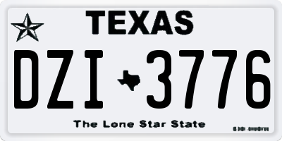 TX license plate DZI3776