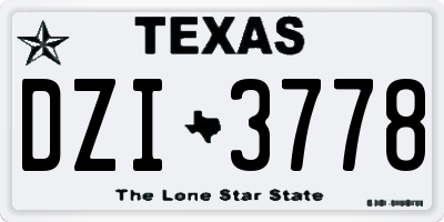 TX license plate DZI3778
